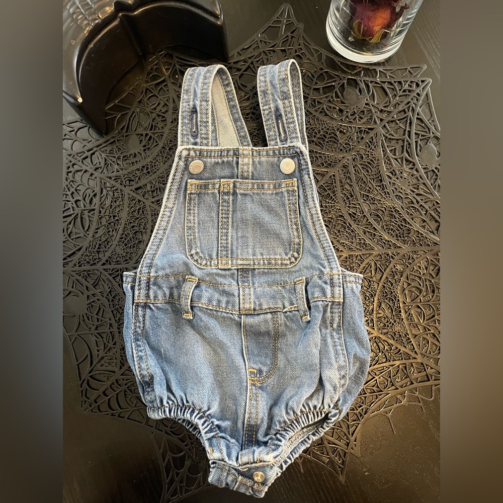 Old Navy Blue Denim Overalls Adjustable Straps